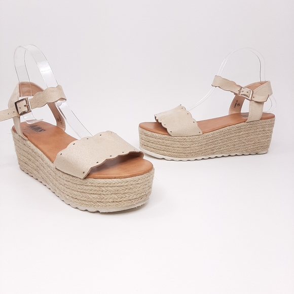 AMS Shoes - AMS Emma Espadrille Platform Sandals Size 9